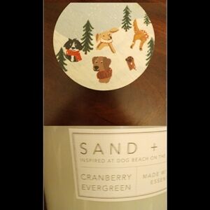 Sand + paw cranberry evergreen holiday soy wax candle